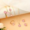 Collar de Flor de Cinco Pétalos de 5 Piezas de Venta Caliente Transfronterizo Europeo y Americano Pulsera Pulsera Aretes Anillo Set Elegante Europeo y Americano Listo para la Venta