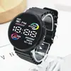 Reloj electrónico LED para pareja al por mayor de fábrica, personalidad genial, círculo de dos colores, estudiante marino, deportivo, moda, reloj electrónico