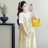 Vestido de Maternidad Estilo Nuevo para Verano, Vestido de Maternidad de Dos Piezas, Cómodo, Adelgazante, Estilo Suave, Vestido Holgado de Tallas Grandes