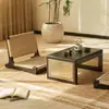 Cadeira de chá japonesa assento de tatami de vime e cadeira de sala cadeira sem pernas para bay window cadeira baixa de varanda cadeira com encosto cadeira preguiçosa
