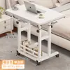 Mesita de noche para dormitorio, uso doméstico, escritorio para estudiante, mesa pequeña simple móvil, altura fácil de ajustar, escritorio perezoso para computadora de dormitorio