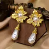 Colgante Vintage Incrustado de Diamantes Pendientes Geométricos, Pendientes Estilo Palacio Retro, Diseño de Nicho, Lujo Ligero y de Alta Gama