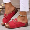 Sandalias de Playa para Mujer de Gran Tamaño con Cuña de Correa Única, Estilo Europeo y Americano Casual, Nuevas de Verano 2025, Comercio Exterior Transfronterizo