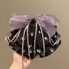 Pinza para coleta de lazo floral estilo coreano, pinza de pelo elegante y con estilo para la parte trasera de la cabeza para mujeres, nuevo accesorio para el cabello 2026