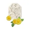 Molde de Silicone Líquido em Formato de Girassol, Ferramentas DIY para Fondant e Argila Macia
