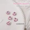 Arte de Uñas Punta Inferior Corazón Torcido Joyería de Diamantes Super Brillante Lujo Cristal Corazón de Melocotón Hacha Diamante Grande Rosa Decoración de Uñas Diamante de Amor