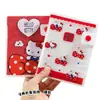 Funda de Gel Serie Original Hello Kitty de Dibujos Animados Libro de Felpa 64K Rojo y Blanco Botón de Presión Clásico Cuaderno de Diario