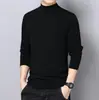 Camiseta Masculina de Manga Longa para Outono e Inverno, Forrada com Fleece e Espessa, Gola Meia-Alta De Rong Dupla Face, Camada de Base Térmica Masculina, Moderna e Quente