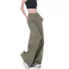 Pantalones anchos de color liso estilo americano para mujer, temporada Primavera/Otoño 2026, marca de moda, diseño de pierna recta fluido y holgado, pantalones casuales adelgazantes y versátiles