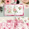 Ww212 Papel de Fundo Rosa Rosa Material DIY Cultural e Criativo Flor Rosa Decorativo Papel de Fundo Dupla Face