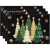 Jogo Americano de Natal Mais Vendido da Amazon Material de Linho Estampado com Pinheiro Mesa de Inverno Americana Isolado Decorativo