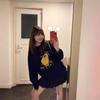 Sudadera de Diseño Estilo Coreano con Estampado de Pera Cuello Redondo Hombro Derecho para Mujer Otoño e Invierno Holgada Talla Grande Terciopelo Engrosado Top de Moda