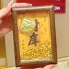 2026 Ouro Puro 999 Riqueza Ornamento Dourado Tesouro do Escritório Porta-Retrato Presente de Ano Novo Lembrança Presente