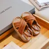 Sandalias Niña Niños Trenzadas Calzado Playa Seaside 2024 Niñas Pequeñas Suela Suave Estilo Princesa Zapatos Casuales Bebé Pedrería