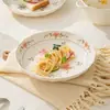 Platos de Cerámica Estilo Japonés para Uso Doméstico 2025 Modelo Nuevo de Platos, Platos Hondos Redondos de Cena de Alto Valor Particularmente Hermosos