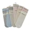Calcetines a Media Pantorrilla para Mujer, Estilo Japonés, Calcetines Holgados de Algodón para Primavera y Verano, Borde con Volantes de Doble Capa, Diseño de Pastel de Doble Capa, Absorbentes del Sudor, Transpirables, Calcetines para Estudiantes