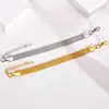 Pulseira de Malha de Aço Titânio Largura 10mm Joias Douradas Femininas Simples Moda Verão Estilo INS Acessório Peça Única