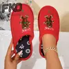 Bordado de ocio transfronterizo hombre de jengibre bufanda navideña zapatillas piel suave amigable con la piel antideslizantes ambiente hogareño zapatillas de algodón venta al por mayor