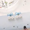 Pendientes de plata de ley 925 estilo coreano, nuevos, huecos, con racimos de perlas y flores de mariposa, para mujer, frescos, dulces, juveniles, a la moda, combinan con todo