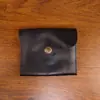 Nuevo Titular de Tarjetas de Cuero de Vaca de Capa Superior de Comercio Exterior, Billetera Corta de Monedas de Cuero DIY Frotada a Mano Vintage y Portatarjetas de Negocio