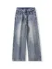 Ropa de Hombre Fengshe / Novedad Primavera 2026 Estilo Americano Moderno Holgado Línea A Pierna Recta Jeans Lavado Natural