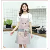 Avental de cozinha de desenho animado com cabeça de urso, moda coreana, à prova d'água e à prova de óleo, roupa de trabalho feminina, para cozinhar, trabalho em casa, fábrica, vendas diretas
