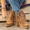 Botines de tobillo con flecos talla grande código exterior para mujer 2026 Otoño Invierno Nuevo estilo europeo americano Botas de mujer Estilo vaquero occidental Chelsea transfronterizo