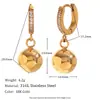 Pendientes creativos de personalidad con temperamento minoritario europeo y americano, acero inoxidable chapado en oro de 18 quilates, microincrustación de circonita, estrella de cinco puntas, cierre geométrico para la oreja