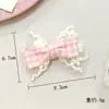 Pinza para el pelo con lazo de encaje de serpentina larga, pinza pequeña fresca para el pelo de niña, clip lateral dulce, accesorios para el pelo para la parte trasera de la cabeza, tocado