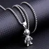 Collar Transfronterizo de Acero de Titanio Personalidad Femenina Colgante de Astronauta de Moda Marca Calle Hip Hop Estilo Frío Cadena para Clavícula Masculino