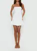 Vestido Mini Feminino Europeu e Americano de Tiras Estilo Puro Desejo Transfronteiriço Sexy Estampa de Bolinhas Cadarço Roupa Feminina Vestido sem Costas