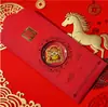 Oro Puro 999 Caballo del Zodiaco Estilo Chino Imán de Metal Personalizado para Refrigerador Pegatina para Teléfono Pegatinas de Dibujos Animados Manualidades