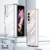 Capa para celular Samsung fold3 dobrável com dobradiça galvanizada transparente capa protetora W22 cor sólida capa anti-queda com cobertura total adequada