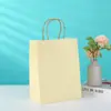 Bolsa de Mano de Papel Kraft Colorida de Mancha Bolsa de Regalo de Color Puro Bolsa de Compras para Ropa Bolsa de Papel para Empaque de Horneado con Logo Impreso