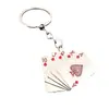 Fabricante de Chaveiro Pingente Decorativo de Cartas de Baralho Acrílico Plano Personalizado Transfronteiriço