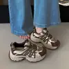 Zapatos de papá nuevos de estilo coreano con suela gruesa, zapatillas deportivas y casuales para mujer, duraderos, que aumentan la altura, versátiles, ligeros, con cordones, adecuados para estudiantes y para correr