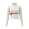 Conjunto Fitness para Mulheres 2026 Nova Cor Blocada Manga Longa Top de Yoga Calça de Cintura Alta Levanta Bumbum Treinamento de Pilates Roupa Esportiva