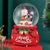 Caixa de música de bola de cristal de Natal com luzes coloridas e neve automática, um item decorativo para vitrines de shoppings, e um presente