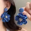 Brincos florais frescos estilo floresta para mulheres, estilo férias na praia primavera/verão, moda dopamina, brincos de tarraxa elegantes e bonitos