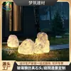 Lámpara de resina de fibra de vidrio mini piedra natural lámpara para césped exterior camino de jardín patio exterior iluminación decorativa impermeable