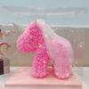 Unicórnio de Flor Preservada Natal Dia dos Namorados Aniversário Presente Coroa de Rosas Véu Fabricante de Unicórnios Grandes