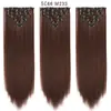 Piezas de Peluca Europeas y Americanas Transfronterizas 16 Tarjetas Fibra Química para Mujer Seda de Alta Temperatura Peluca Artificial Cabello Largo Rizado Venta al por Mayor Juego de 7 Piezas de Extensiones de Cabello