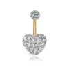 Popular Joyería para Piercing con Forma de Corazón Incrustado de Diamantes de Doble Cabeza de Arcilla Suave Corazón de Diamantes Completos Anillo para Ombligo Clavo para Ombligo de Amazon Ebay
