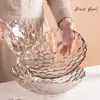 Plato de Frutas de Cristal para Sala de Estar Creativo para el Hogar Dulces Frutas Secas Plato de Frutas Estilo Europeo Cubo Grande para Frutas Servicio de Frutas