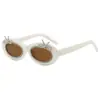 Gafas de Moda Transfronterizas Europeas y Americanas con Montura Ovalada Nueva, Gafas de Sol de Moda Personalizadas con Diamantes, Gafas de Sol Lindas y Versátiles de Estilo Callejero