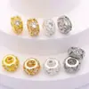 Cuentas Barril de Piedra con Microincrustaciones de Circonia Conservantes del Color Chapadas en Oro de 18 Quilates, Cuentas de la Fortuna, Cuentas de Rueda, Accesorios para Hacer Pulseras DIY