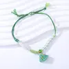 Pulsera Trenzada Multicolor Estilo Nacional con Colgante de Aleación Esmaltada, Ajustable, Accesorio de Mano Estilo Nacional de Paz y Buena Suerte