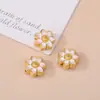 Método Antiguo Aceite Gota de Oro Flor de Loto Espaciador Perlas Aleación Flor Tridimensional con Perlas Pulsera DIY Accesorios de Joyería