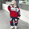 Conjunto de Moletom com Capuz para Meninos Outono, Conjunto Esportivo Infantil Estilo Coreano Primavera e Outono, Roupa Infantil