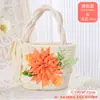 Bolso Tejido de Paja con Flores Artificiales, Kit de Materiales Hechos a Mano para DIY, Bolso de Mano para Actividades de Calentamiento, Team Building, Regalo del Día de la Madre